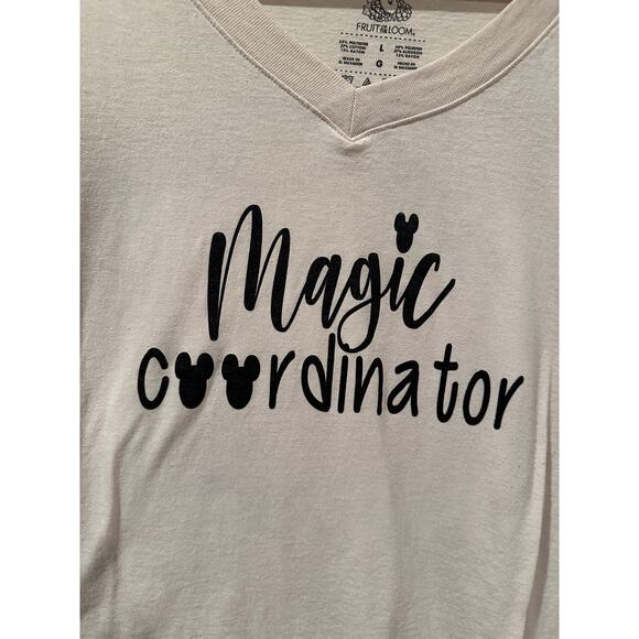 Disney Magic Coordinator Mickey Mouse V-neck High Low Tee Sz L - Picture 2 of 4